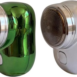 Pack of 2X Model Mini Dual-Head Electric Shaver Pocket Shaver USB Mini Shavers for Men Washable Head Razor Rechargeable- Random Color