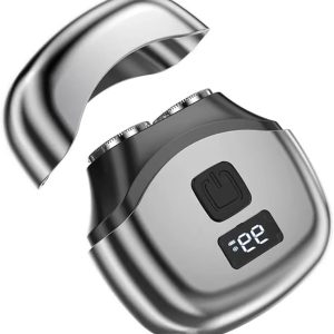 Travel Electric Shaver Compact, Mini Rotary Razor with Double Foil, Washable Head, Type-C Fast Charging, LED Screen