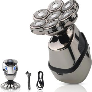 7D Head Shavers for Bald Men - Electric Detachable Bald Shavers - IPX7 Waterproof Wet Dry Razor for Blader - Rechargeable Type C Charger with Cleaning Brush