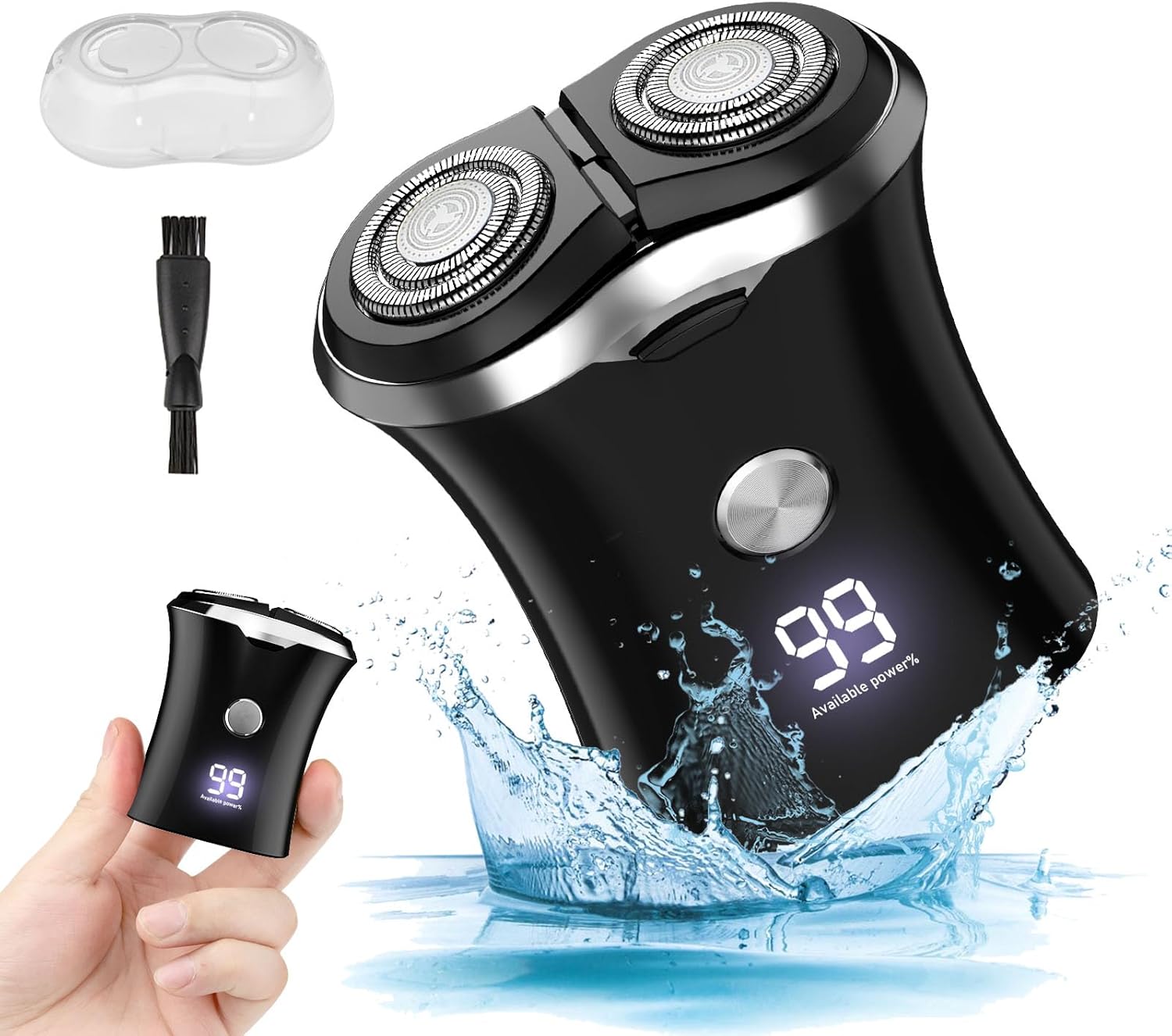 Mini Portable Electric Travel Shaver - Pocket Size Washable USB Rechargeable Shaving Razor Cordless & Compact Small Rotary Shavers Wet & Dry Waterproof Mini Shave for Men Teen Boys Face