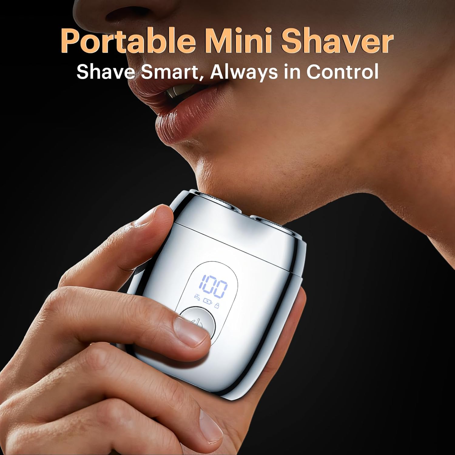 2026 New Portable Alloy Mini Shaver – Electric Travel Razor for Men, LED Display, USB-C Rechargeable 60-Mins Runtime, IPX7 Waterproof, Wet/Dry Shave, Easy Cleaning Magnetic Detachable Head, Silver - Image 2